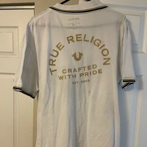 True religion polo XXL, White.